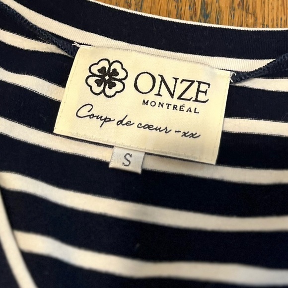 🤍ONZE MONTRÉAL – Navy & White Striped Dress – Size S - Picture 3 of 10